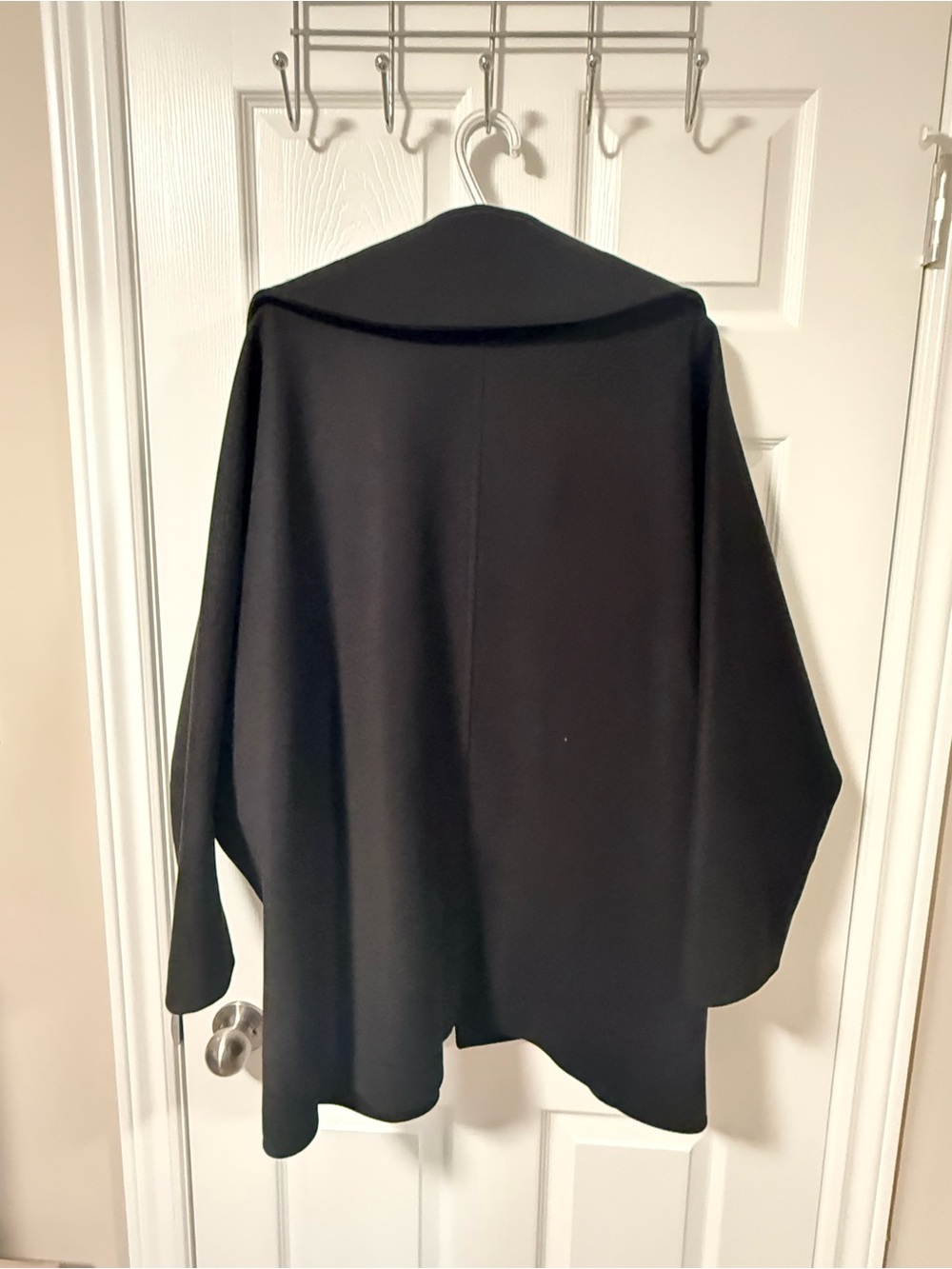 Commense Black Pea Coat with Wide Lapel - Picture 2 of 4